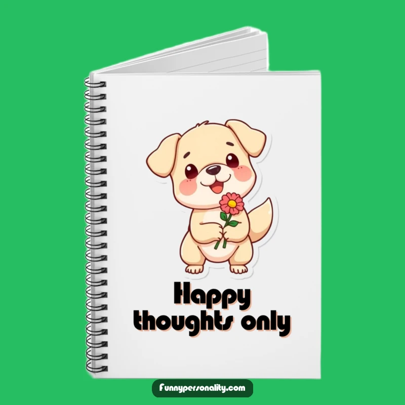 Funny Dog Flower Notebook - Cute Cartoon Journal, Perfect Gift
