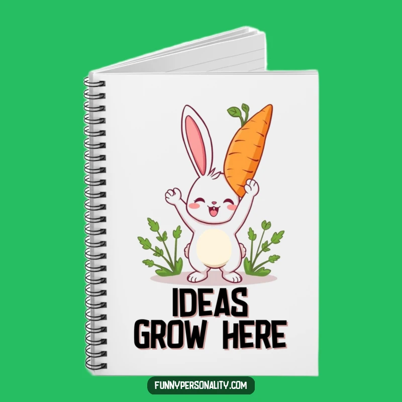 Funny Rabbit Carrot Notebook - Happy Journal for Bright Ideas