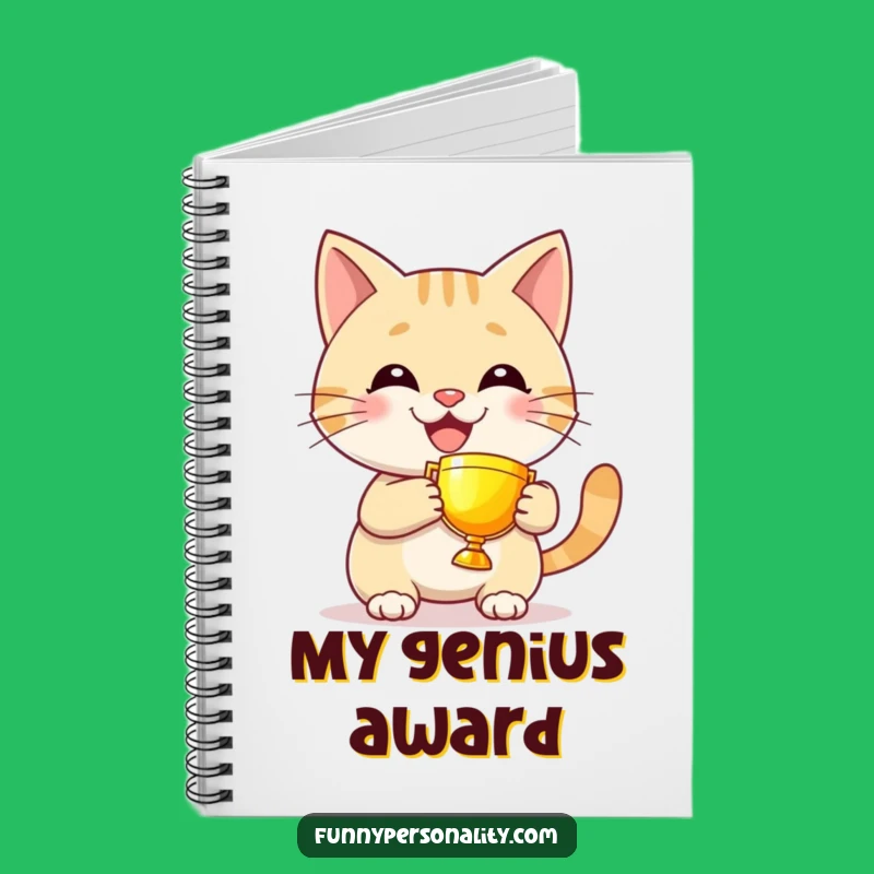 Funny Cat Trophy Notebook - Grinning Journal for Brilliant Ideas