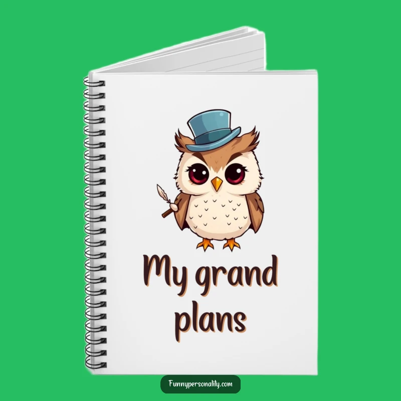 Funny Owl Top Hat Notebook - Curious Journal for Scholarly Notes
