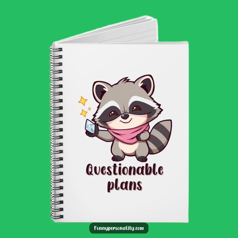 Funny Raccoon Mask Notebook - Joyful Journal for Shiny Ideas