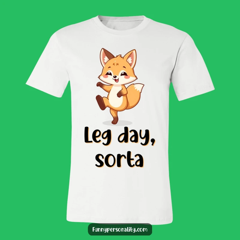 Funny Fox Cub Kicking T-Shirt: Silly Animal Pose Tee Gift
