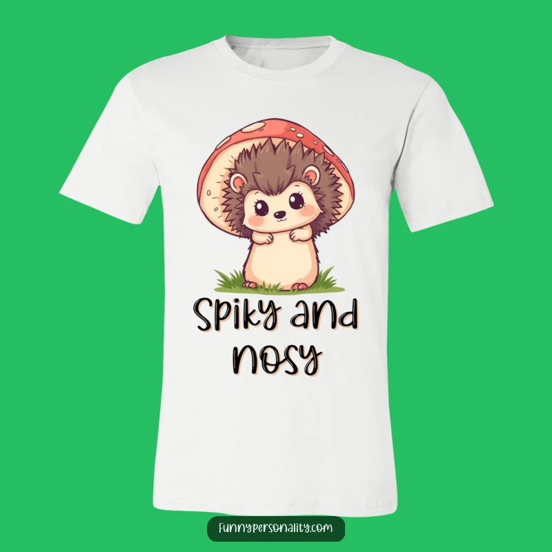 Funny Hedgehog Mushroom T-Shirt - Cute Woodland Humor Apparel