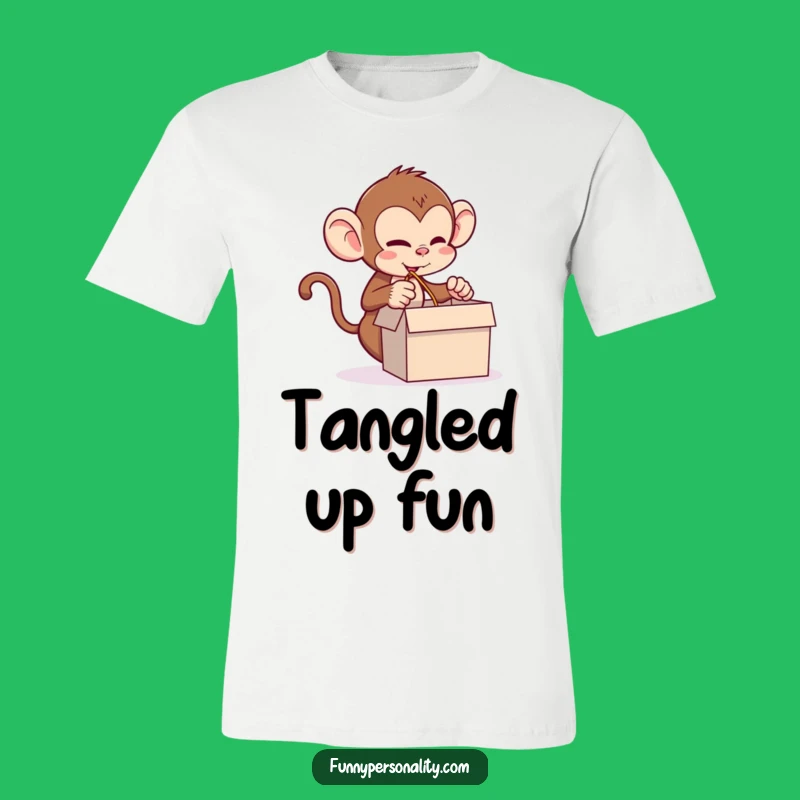 Funny Monkey Prank T-Shirt: Wear Your Mischief with This Hilarious String Tee