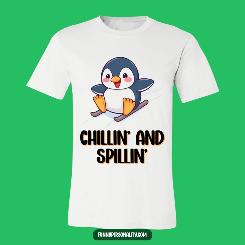 Funny Penguin Sliding T-Shirt - Wearable Arctic Fun for Everyone