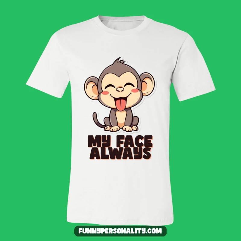 Funny Monkey Face T-Shirt - Silly Prankster Monkey Tee for Goofballs