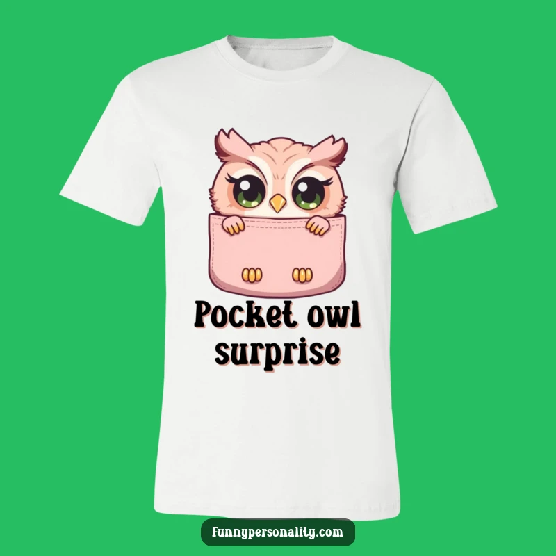 Funny Owl Pocket T-Shirt - Curious Bird Buddy Funny Gift