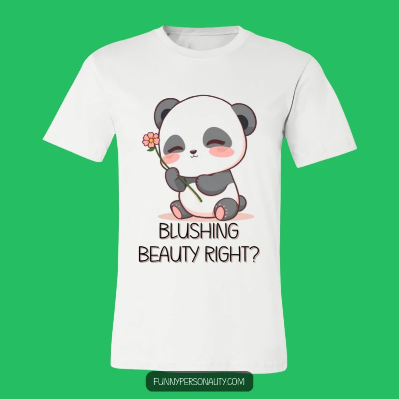 Shy Panda Flower T-Shirt: Cute and Bashful, Perfect Gift for Lovers