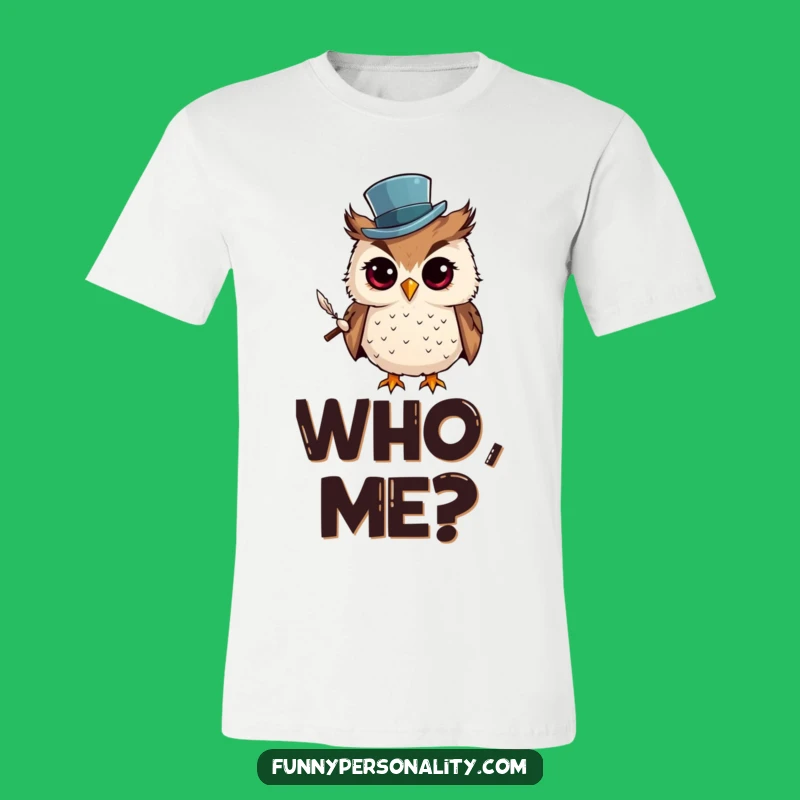 Funny Owl Top Hat T-Shirt - Curious Scholar Owl Tee for Intellectuals