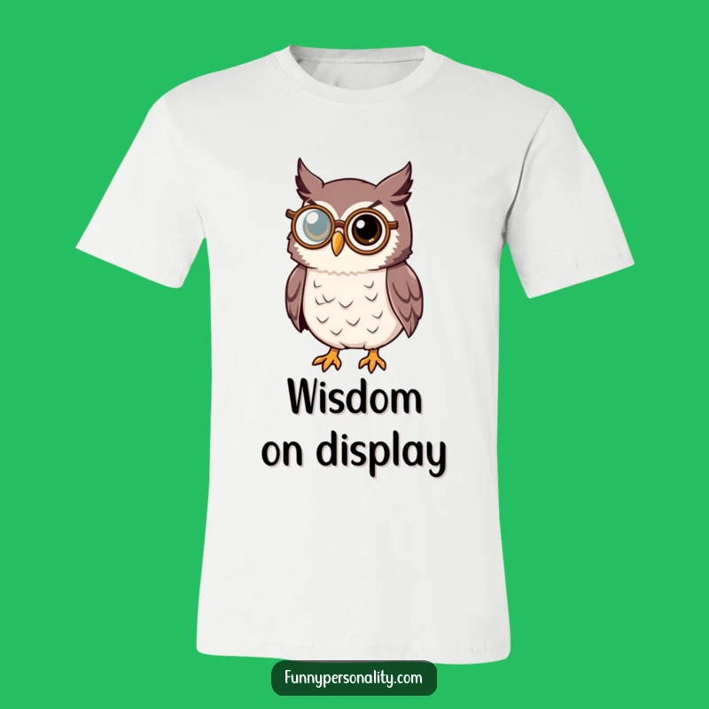 Wise Owl Monocle T-Shirt: Smart Style, Perfect Gift for the Brainy