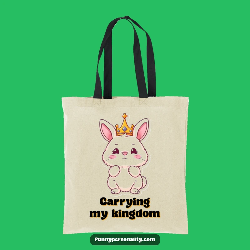 Funny Bunny King Tote Bag - Durable Regal Character Bag