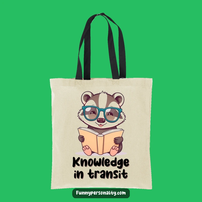 Funny Badger Bookworm Tote Bag: Carry Your Books with Intellectual Flair