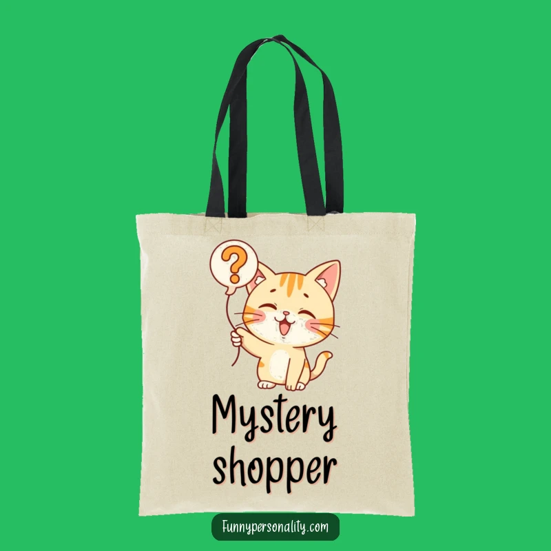Funny Cat Question Balloon Tote Bag: Carry Your Curiosity!