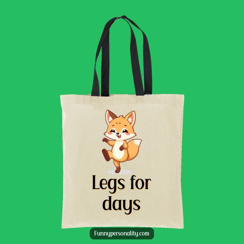 Funny Fox Cub Leg Kick Tote Bag: Playful Energetic Carry-All