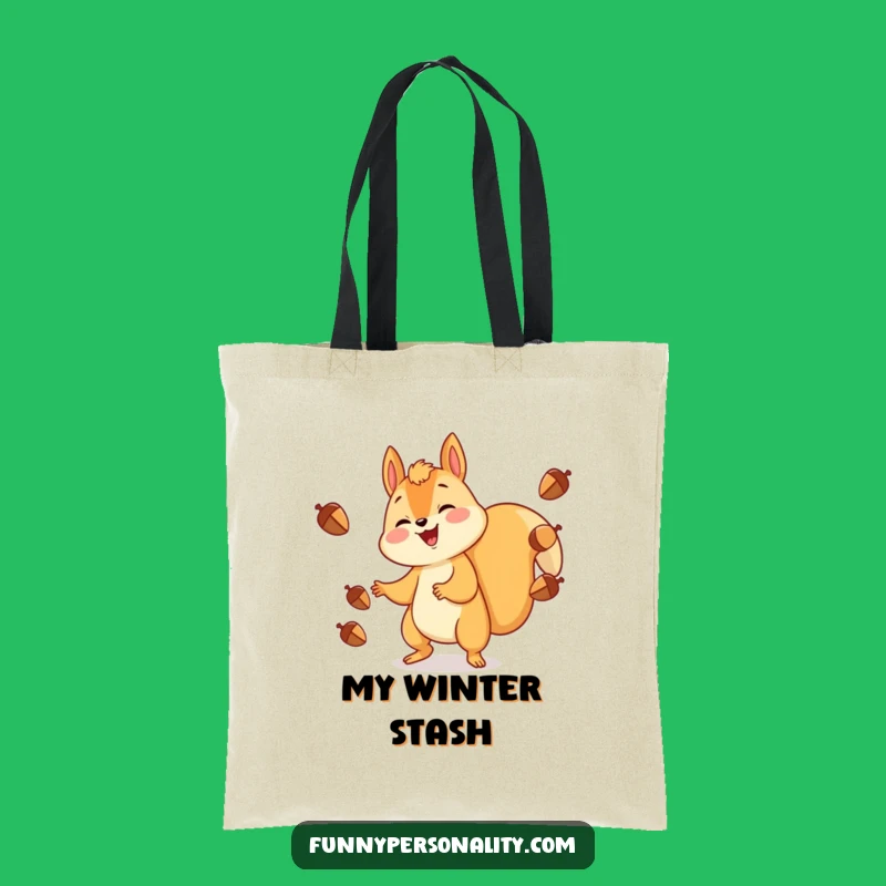 Funny Squirrel Juggling Tote Bag - Cheerful Acorn Carrier for Busy Bees