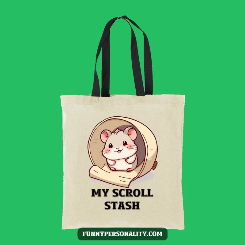 Funny Hamster Scroll Tote Bag: Curious Style, Practical Funny Gift